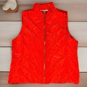 Michael Kors Vibrant Red Quilted Puffer Vest Womans XL NWT $125 MSRP